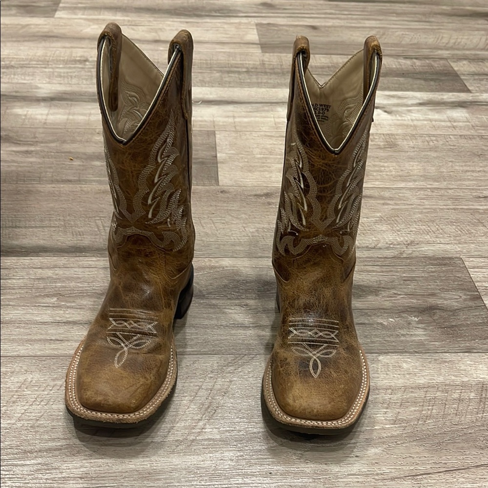 Girls Brown Western Cowboy Boots
